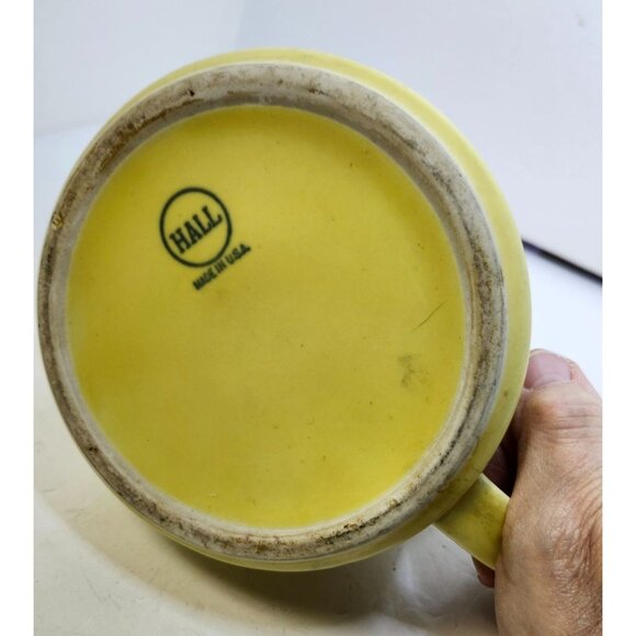Vintage Hall 1950s Ceramic Yellow Teapot With Lid - Picture 4 of 9